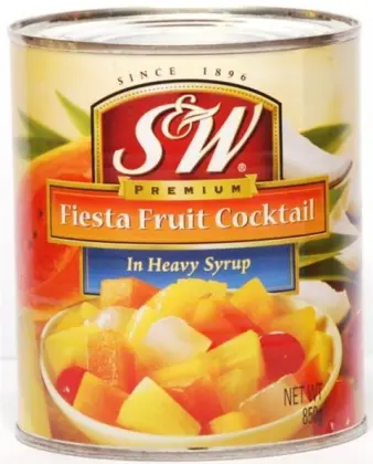 canned mixed fruit, canned cherry