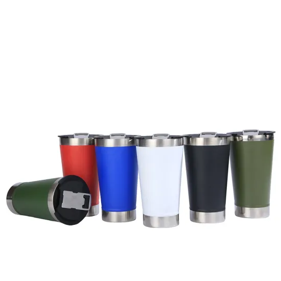 Colored Acrylic Double-Walled Drink Cups with Stainless Steel Insulation: 450ML Sports Water Tumblers Including Lids