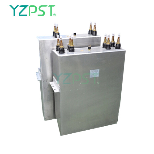 Low frequency power water cooled heating capacitors