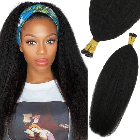 300g Curly I Tip Stick Extensions Human Hair Black Kinky Straight bond Extensions Human Hair I Tip Hair Extensions