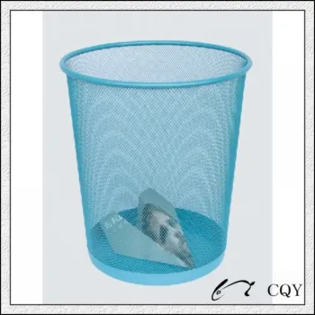 Metal mesh trash can