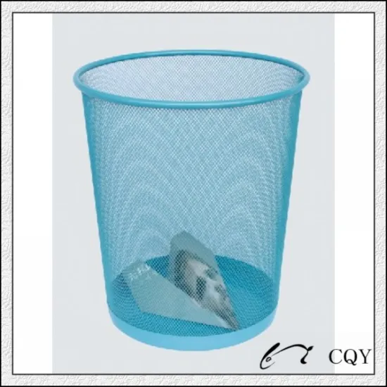 Metal mesh trash can