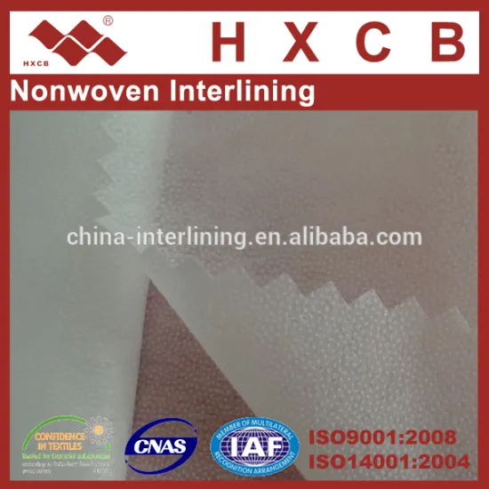 100% Polyester Adhesive Fusible Non Woven Apparel Interlining Linings Fabric Fuse