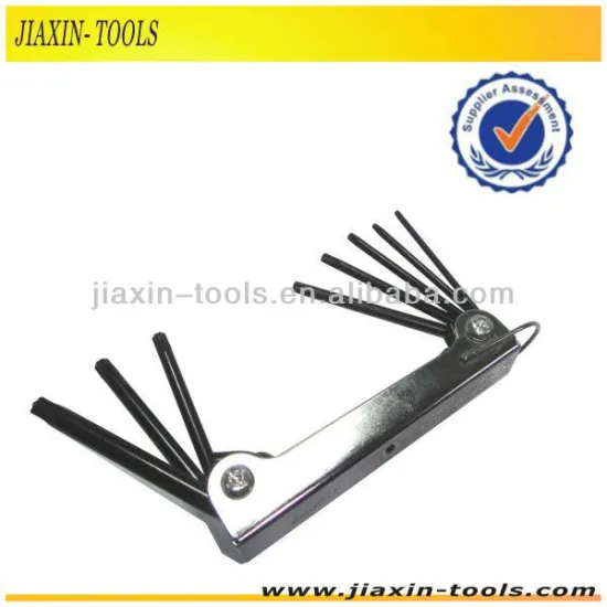 Quality 9 pcs folding hex key Made from S2 with black surface