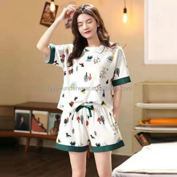 Dollar Model SNO010 Short Sleeve Shorts Pants Set for Women Pyjamas Sleepwear M-2XL