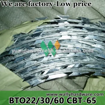 Military defense protection low price spiral 450mm concertina razor barbed wire