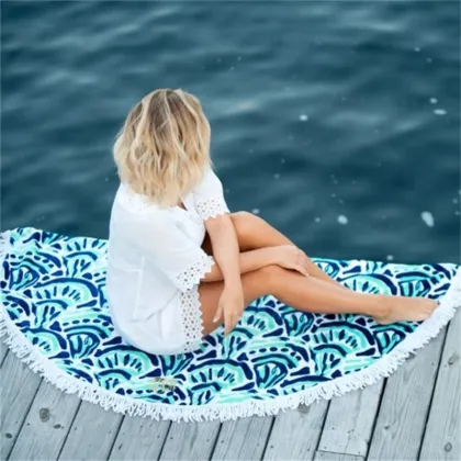 Wholesale Cotton Lilly Pulitzer Inspired Round Beach Towel