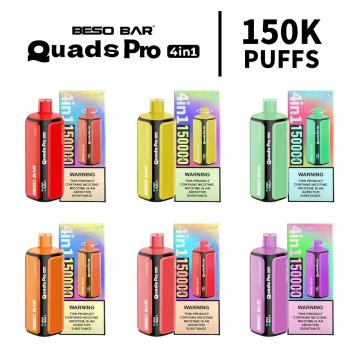 BESO BAR Quads Pro 4u1 150K Puffs jednokratni Vape 4-u-1 više okusa