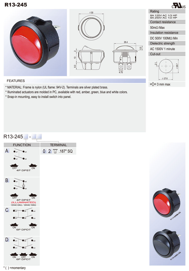 Waterproof Rocker Switch