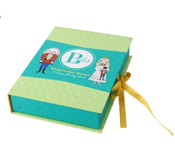 Custom printed jewelry packaging book shaped gift box