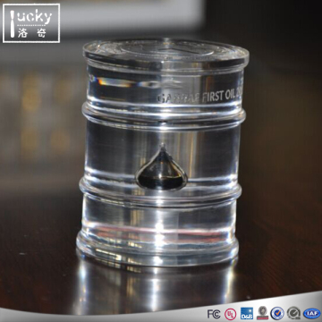 High quality acrylic oil display stands, clear glass paperweight