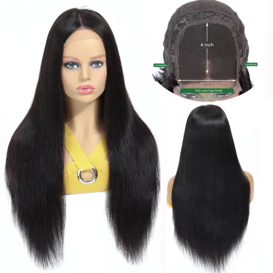 Wholesale Virgin Hair Vendor Cuticle Aligned Lace Front Human Hair Wig For Black Women Brazilian Straight Swiss Lace Closure Wig