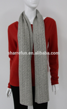 factory manufacturer 12gg cable knit pure cashmere scarf
