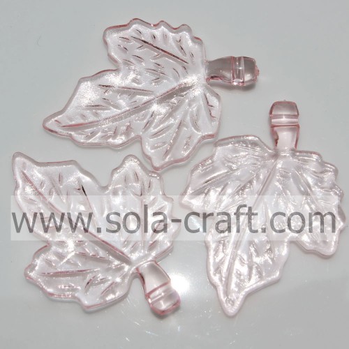 Clear Small Red Color Maple Leaves Plastic Beads for Pendant of Necklace