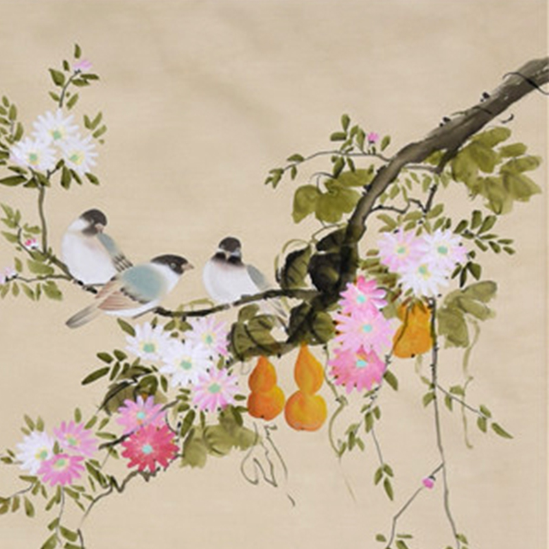 Warm-grey-silk-material-hand-painted-wallpaper