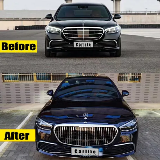 ABS Parts for Benz W223 S Class Bumper Grill - Gloss Black Grille Upgrade for 2020-2022 Maybach Model