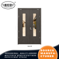 Finitura con venature del legno per porta tagliafuoco in acciaio inossidabile