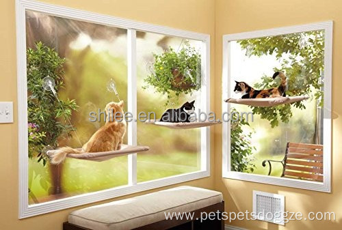 Pet wall window mounted cat bed window perch