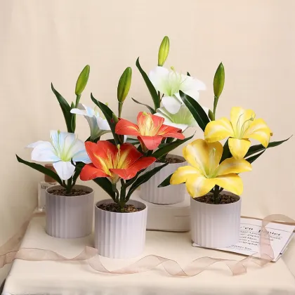 Factory Direct Price Custom Morning Glory Bonsai Artificial Silk Flower Potted