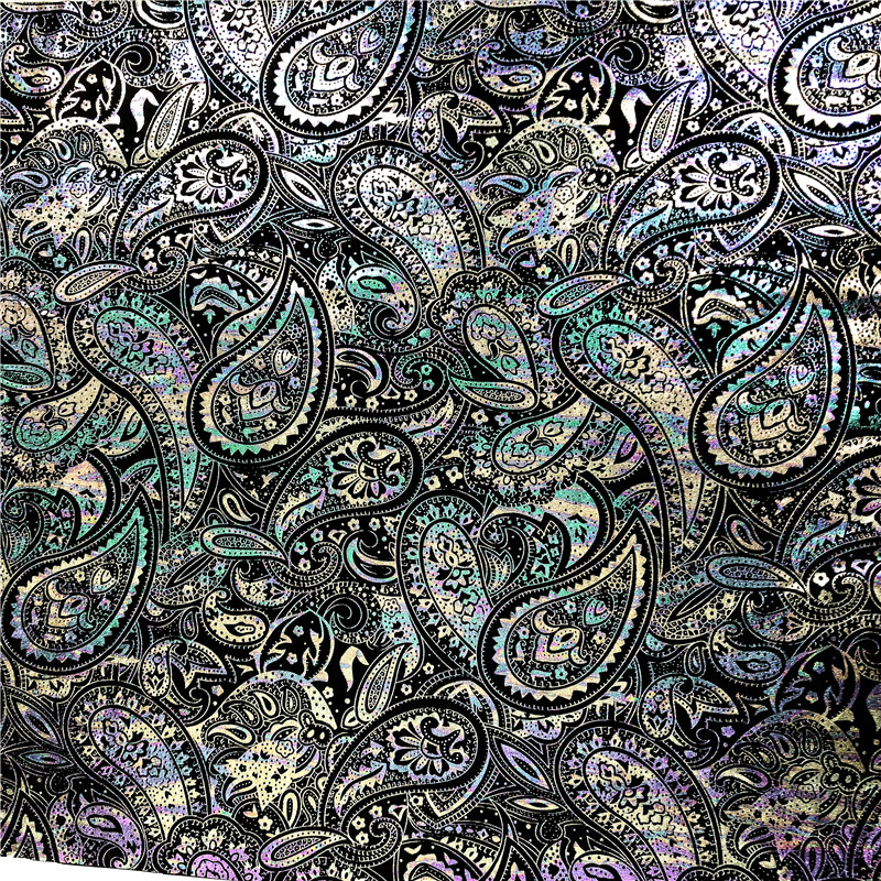 SINGLE JERSEY FOIL PAISLEY PRINT