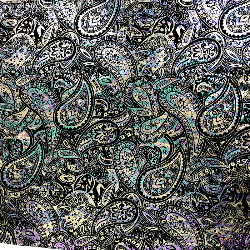SINGLE JERSEY FOIL PAISLEY PRINT