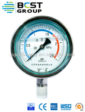 oil filled pressure gauge shock resistance