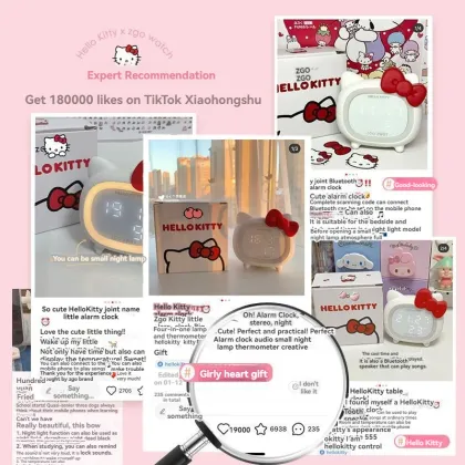 Cute Smart 2022 Girl Bluetooth Alarm Clock with Nightlight