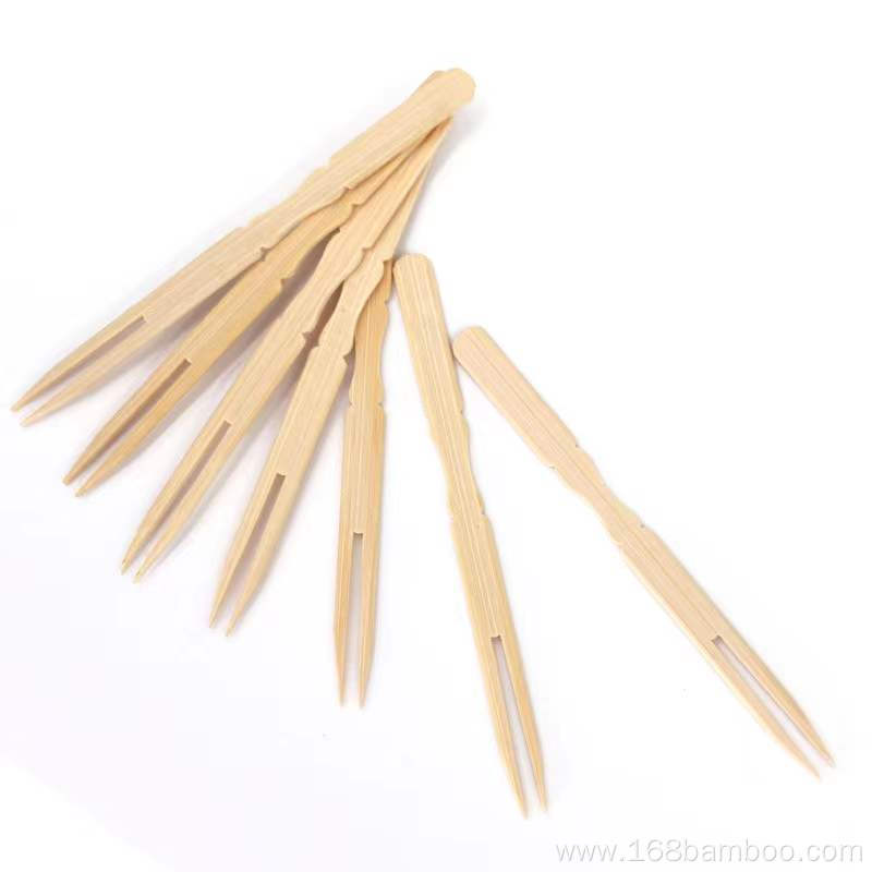 Disposable bamboo fruit forks cocktail fork with logo