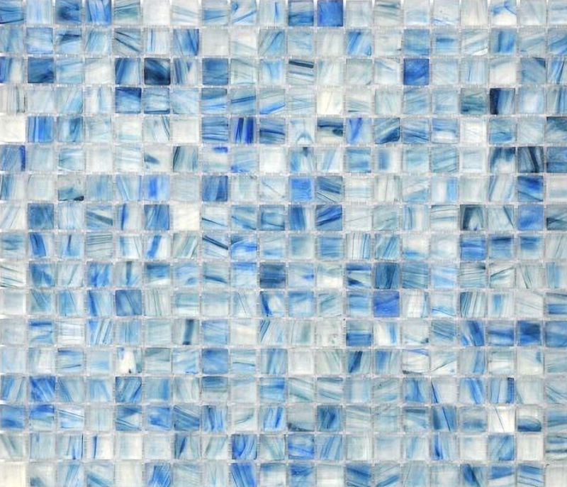Mosaico de piscina azul resistente