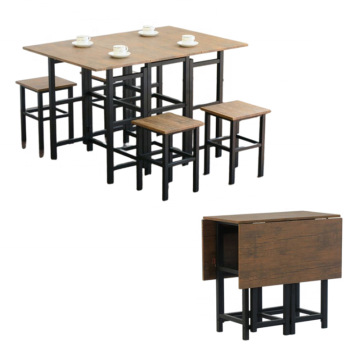 Modern Folding Extendable Sintered Stone Ceramic Marble Dining Table Set with 6 Chairs
