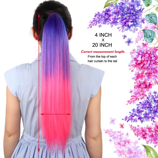 AliLeader High Quality Wholesale Ombre Ponytail 10pcs/Pack Synthetic Drawstring Ponytail Hair Extensions