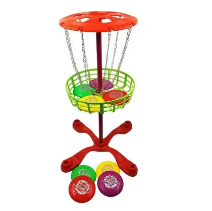 Backyard and Beach Fun: Kids' Mini Disc Golf Set with Frisbee and Basket