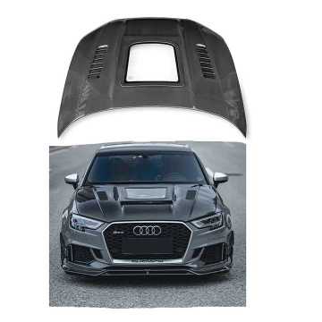 Capucha de fibra de carbono al por mayor y cubierta del motor para Audi RS3 2018+
