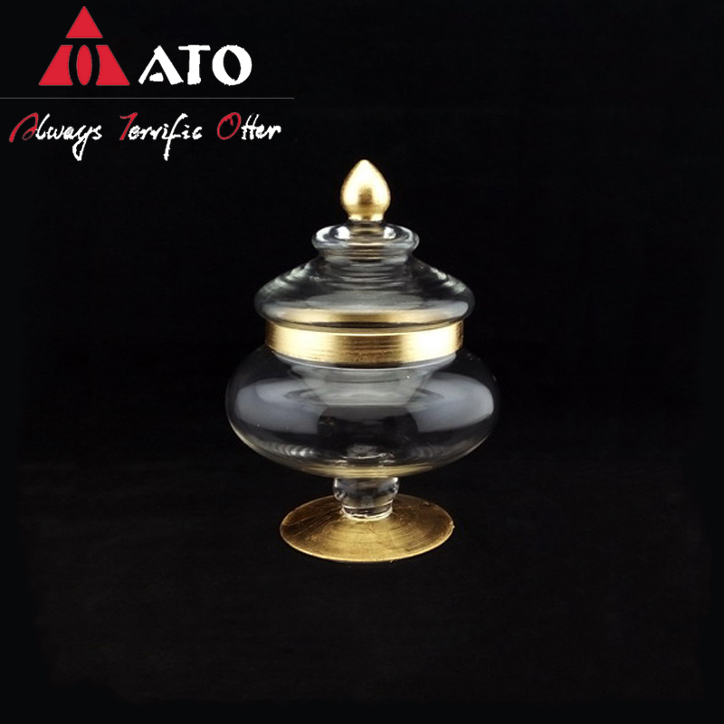 ATO Clear Optic Candy Jar avec Golden Rim