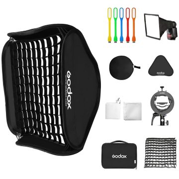 Godox 80x80cm S-Type Foldable Softbox with Carry Case for Overhead Flash Speedlite