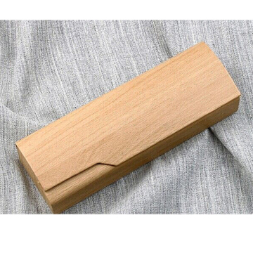 Wood Grain Flip Rectangle Hard Metal Magnet Glasses Case with Velvet Lining