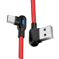 Câble de données Micro USB à 90 degrés LED à 90 degrés