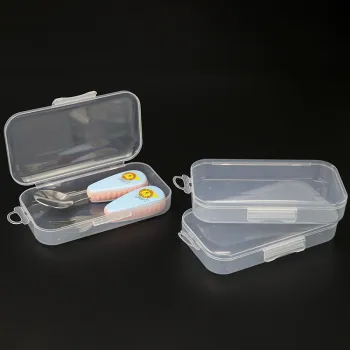 SUNSHING Children's Tableware BOX Small Clear Cosmetic Storage Box Plastic Case