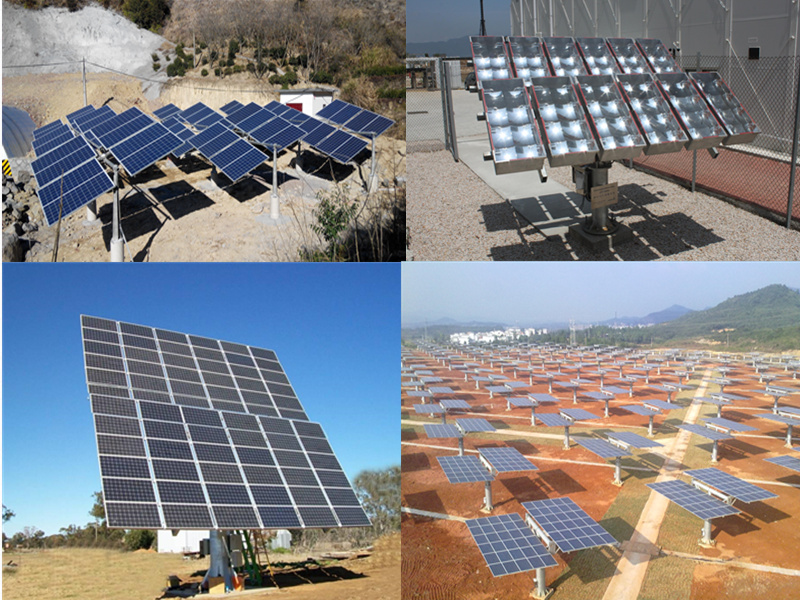 Horizontal Single Axis PV Solar Tracker with Tilted Modules