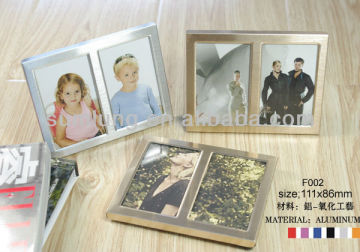 Aluminum Photo Frame with double window/logo printing promotional aluminum photo frame