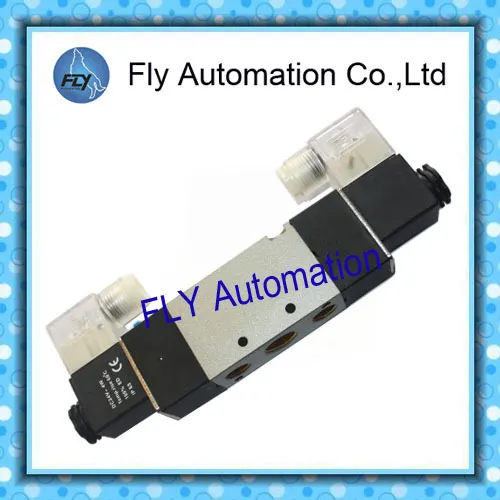 Double-head 3/8" Aluminum Alloy 4v320-10 5/2way Solenoid Valve 