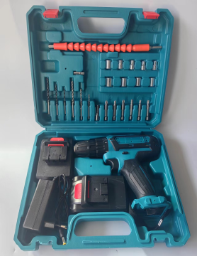 21V Cordless Mini Electric Screwdriver Power Tool Set with Lithium Battery