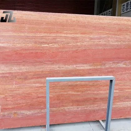 Red Travertine Slabs and Marble Backgrounds