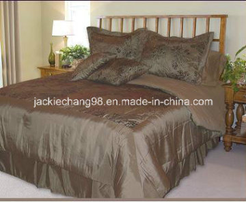 Flocked Faux Silk Comforter Set (HRCS004)