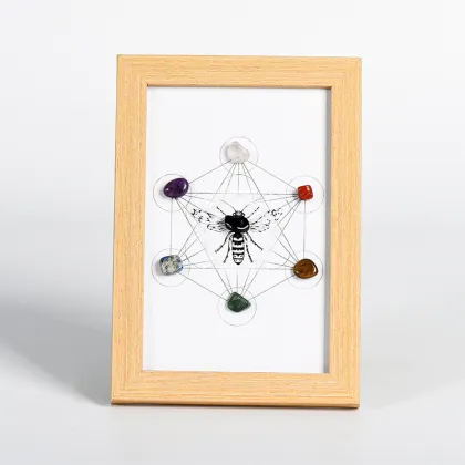 Wholesale Metatron Crystal Sun and Moon Bee Photo Frame