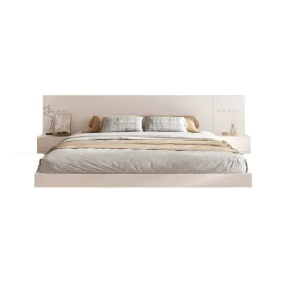 Nordic Storage Bed Frame - Modern Minimalist Wooden Low Japanese Tatami Bed