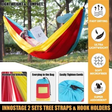 2 Tree Straps Lightweight Portable Camping Swing Bed Hammock for Hiking Backpacking