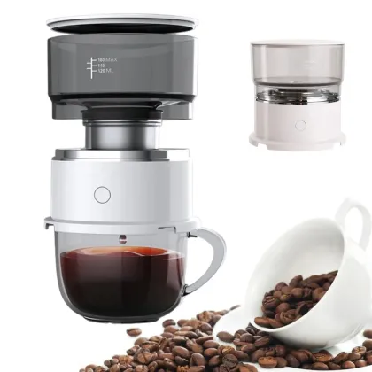 Smart Mini Portable Drip Coffee Pot: Automatic, Hand-Brewing, Outdoor Coffee Extraction with Built-in Grinder and Electric Percolator
