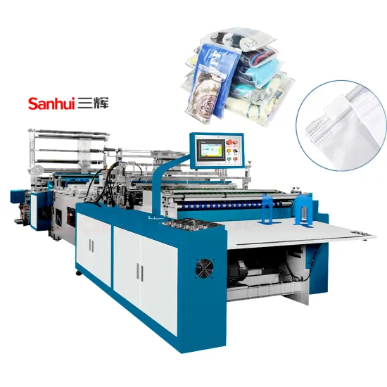 High-Speed 40-110pcs/min Automatic Three-Side Sealing Plastic PE Zipper Bag Making Machine for 600mm*650mm Sizes with Lock Feature