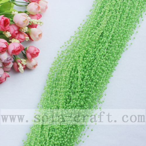 Beautiful Green Like Fruit Faux Pearl Trimming Beaded Chains